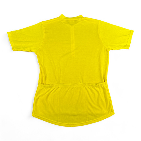 Vintage Nashbar Cycling Jersey Adult LARGE Yellow Blank USA Made Zip Pocket 90s - Picture 3 of 9